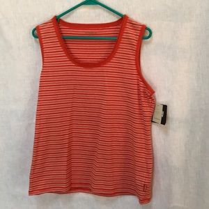 Liz Claiborne Women’s Orange & White Striped Tank